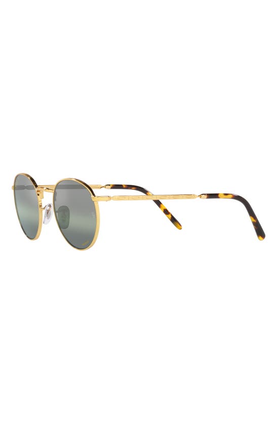 Ray Ban New Round 50mm Gradient Polarized Phantos Sunglasses In Green Gold