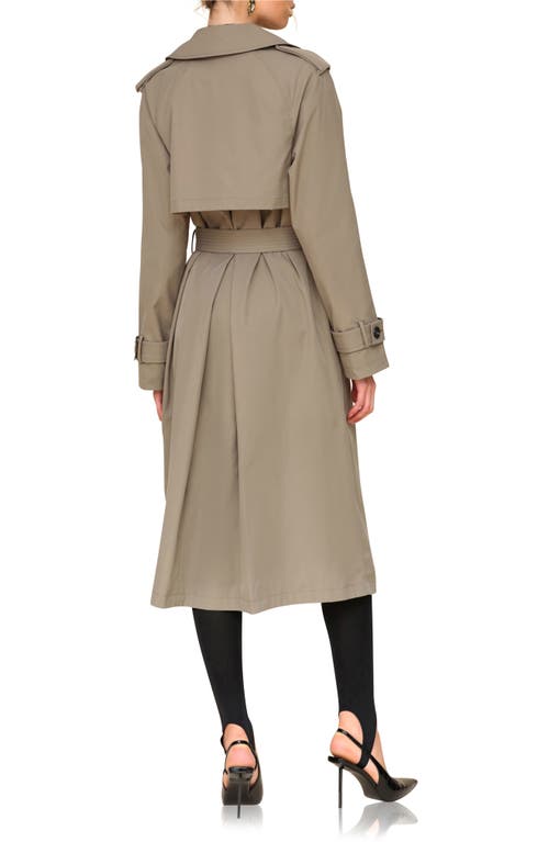 Shop Avec Les Filles City Relaxed Water Resistant Belted Trench Coat In Green Grey