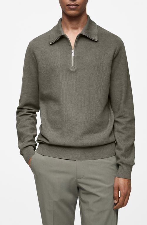 MANGO MANGO LONG SLEEVE ZIP POLO 