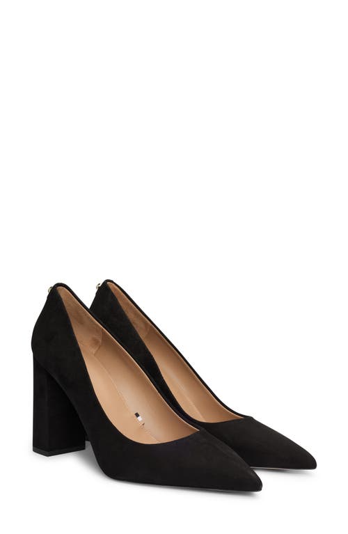 Hugo Boss Suede Pumps With 9cm Block Heel In Black