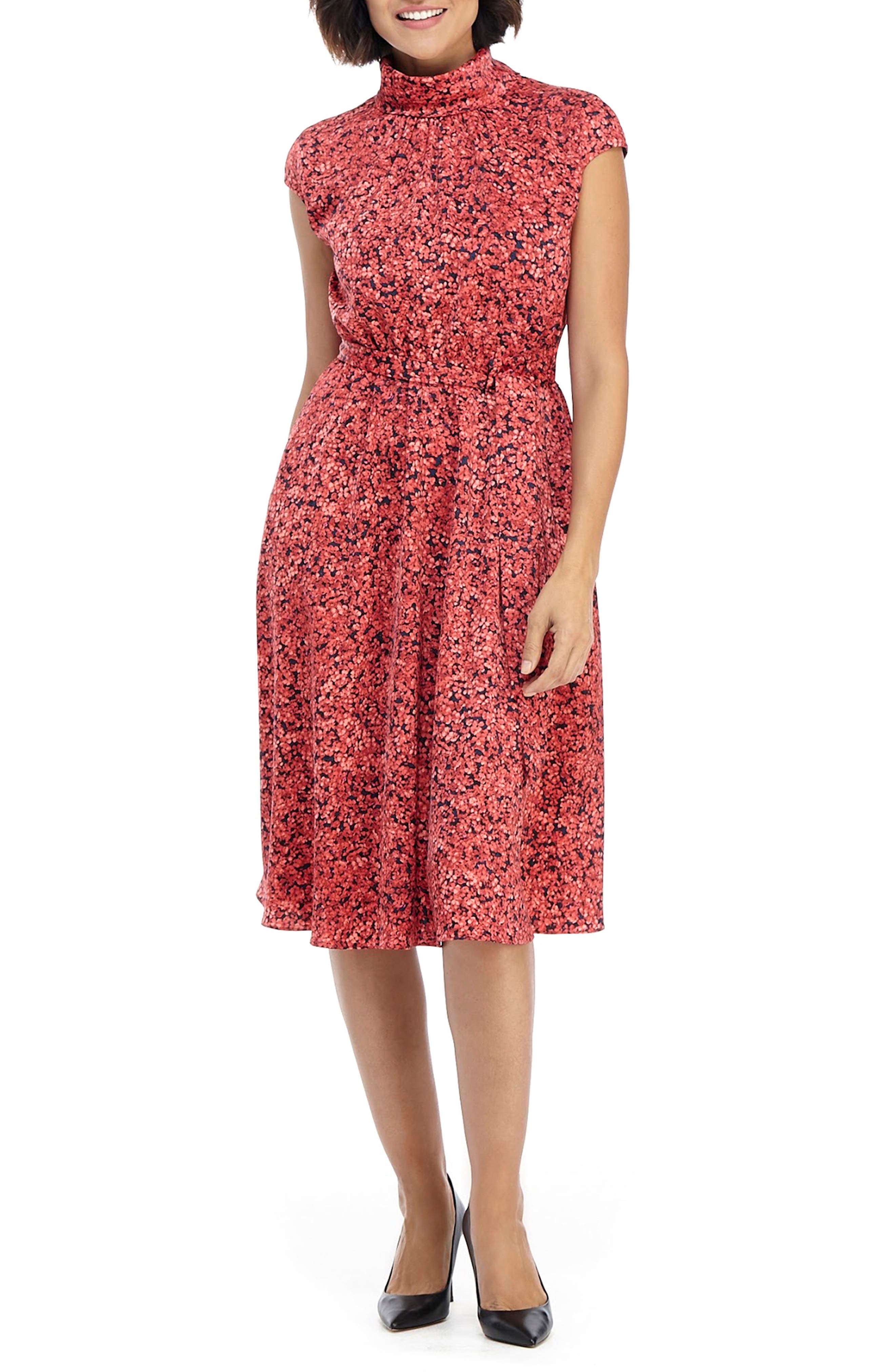 maggy london floral a line dress