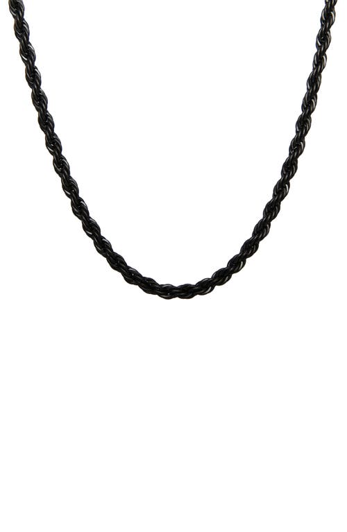 Men's Rope Chain Necklace in Black