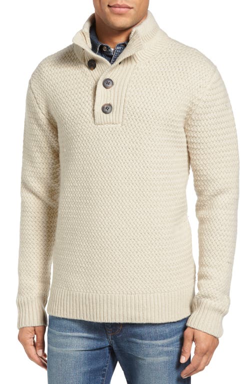 Military Henley Sweater in Off White