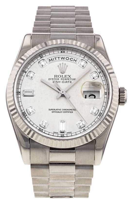 Shop Watchfinder & Co. Rolex  2005 Day-date 118239 Bracelet Watch, 36mm In Silver
