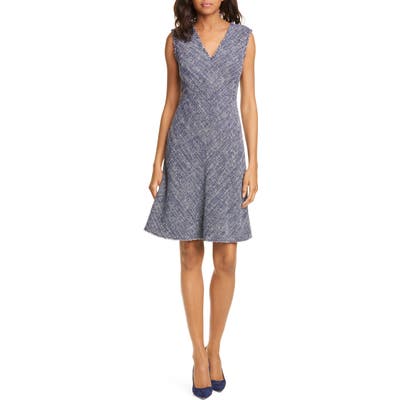 Rebecca Taylor Sleeveless Tweed Dress, Blue