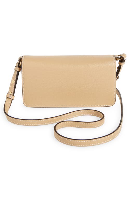 Shop Stella Mccartney Mini Logo Faux Leather Crossbody Bag In 2701 - Caramel