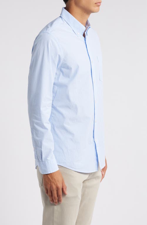 NORDSTROM NORDSTROM TRIM FIT STRIPE STRETCH BUTTON-DOWN SHIRT 