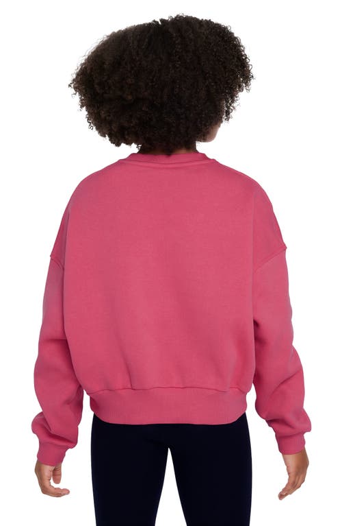 Shop Nike Kids' Sportswear Club Fleece Crewneck Sweatshirt In Aster Pink/white