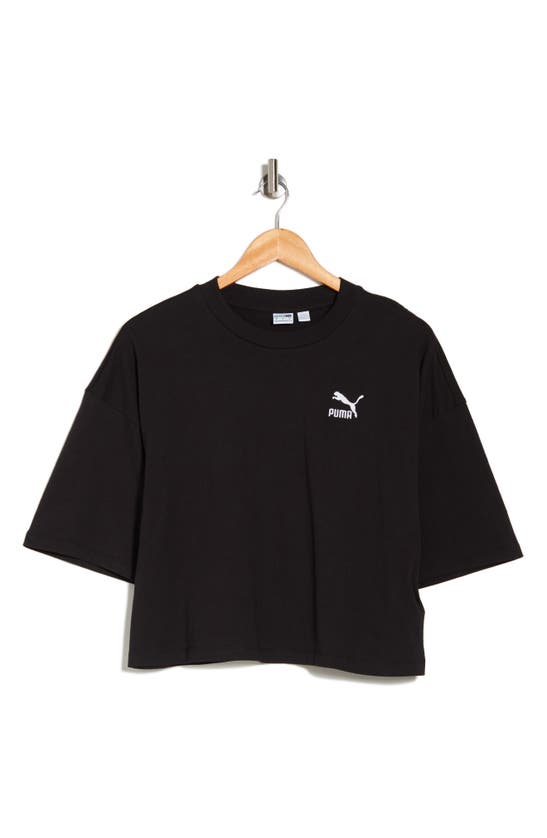 Shop Puma Classic Oversize Crop T-shirt In  Black