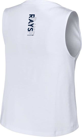 Women's Wear by Erin Andrews White Tampa Bay Rays Lace-Up Tank Top Size: Small