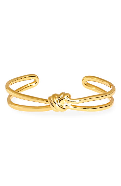 Knotted Cuff Bracelet in Pale Gold