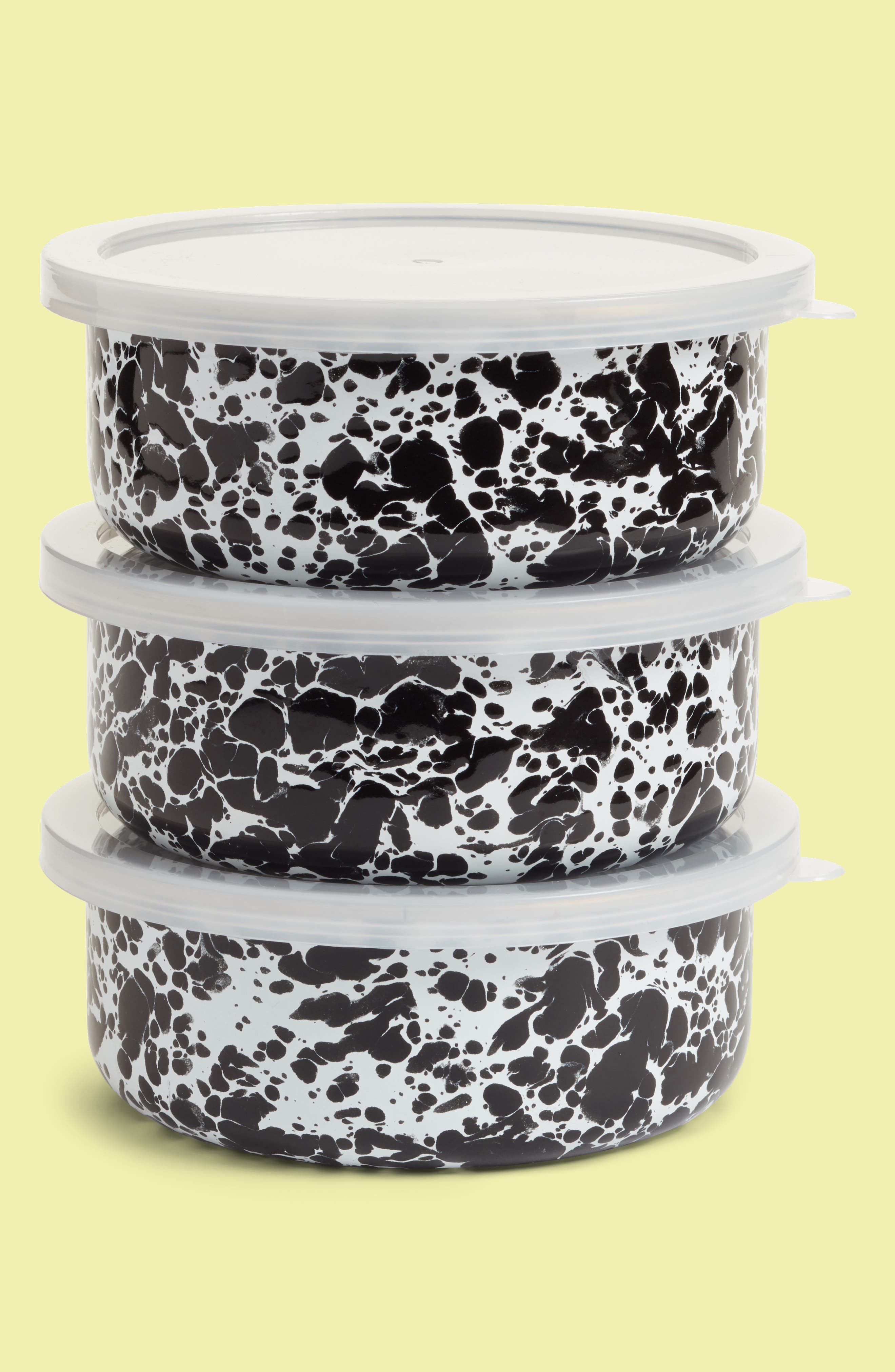 Crow Canyon 3 Piece Lidded Enamelware Storage Bowl Set Nordstrom