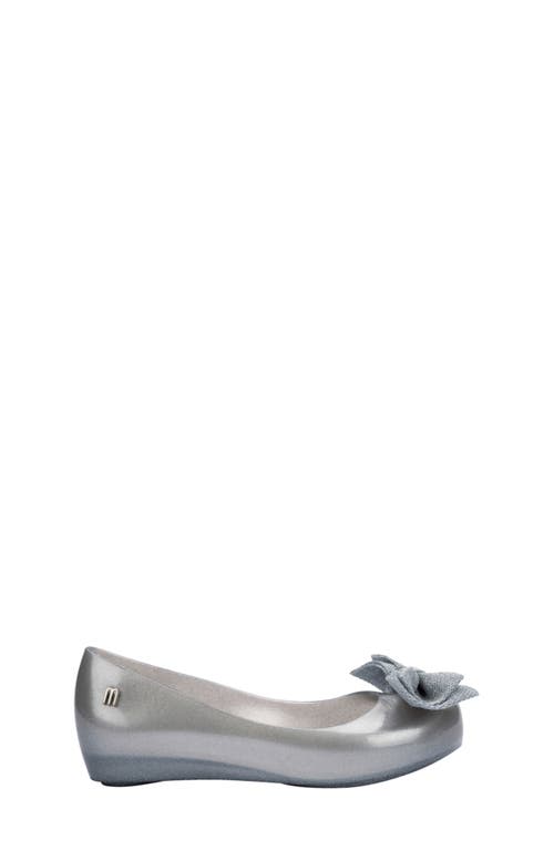 Shop Mini Melissa Kids' Ultragirl Sweet X Flat In Pearly Silver