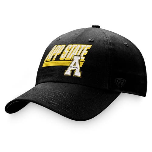 Men's Top of the World Black Appalachian State Mountaineers Slice Adjustable Hat