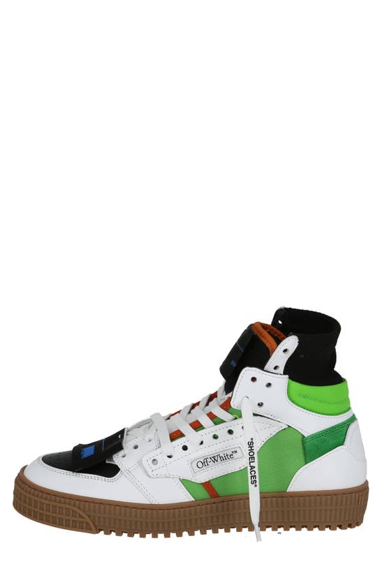 Shop Off-white 3.0 Off Court Leather Sneaker In White Green
