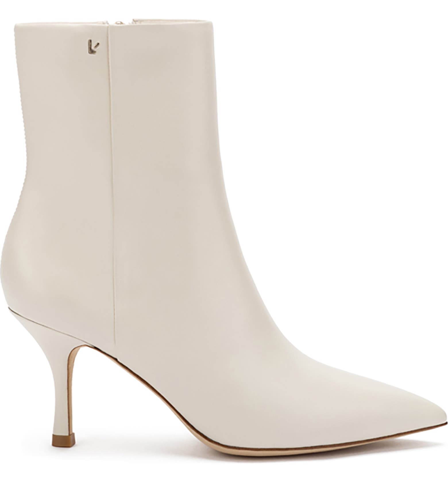 White ankle boots with heel