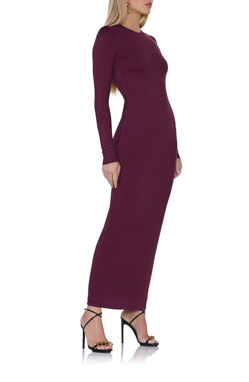 Shop Afrm Didi Long Sleeve Jersey Maxi Dress In Fig