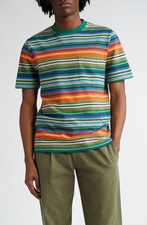 Stripe Cotton Pocket T-Shirt