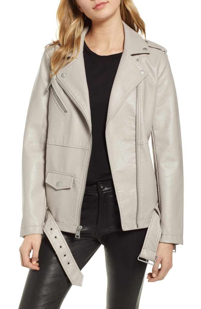 Oversize Faux Leather Moto Jacket
