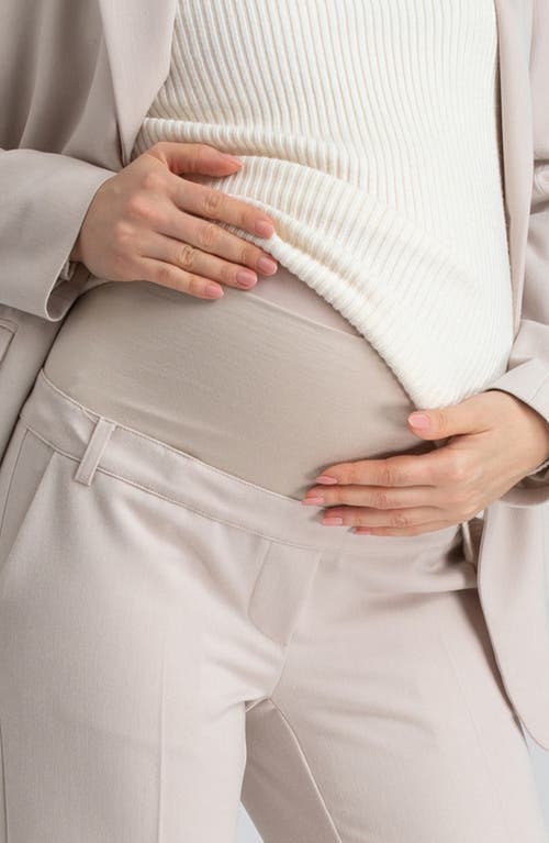 Pietro Brunelli Full Length Maternity Pants In Medium Beige