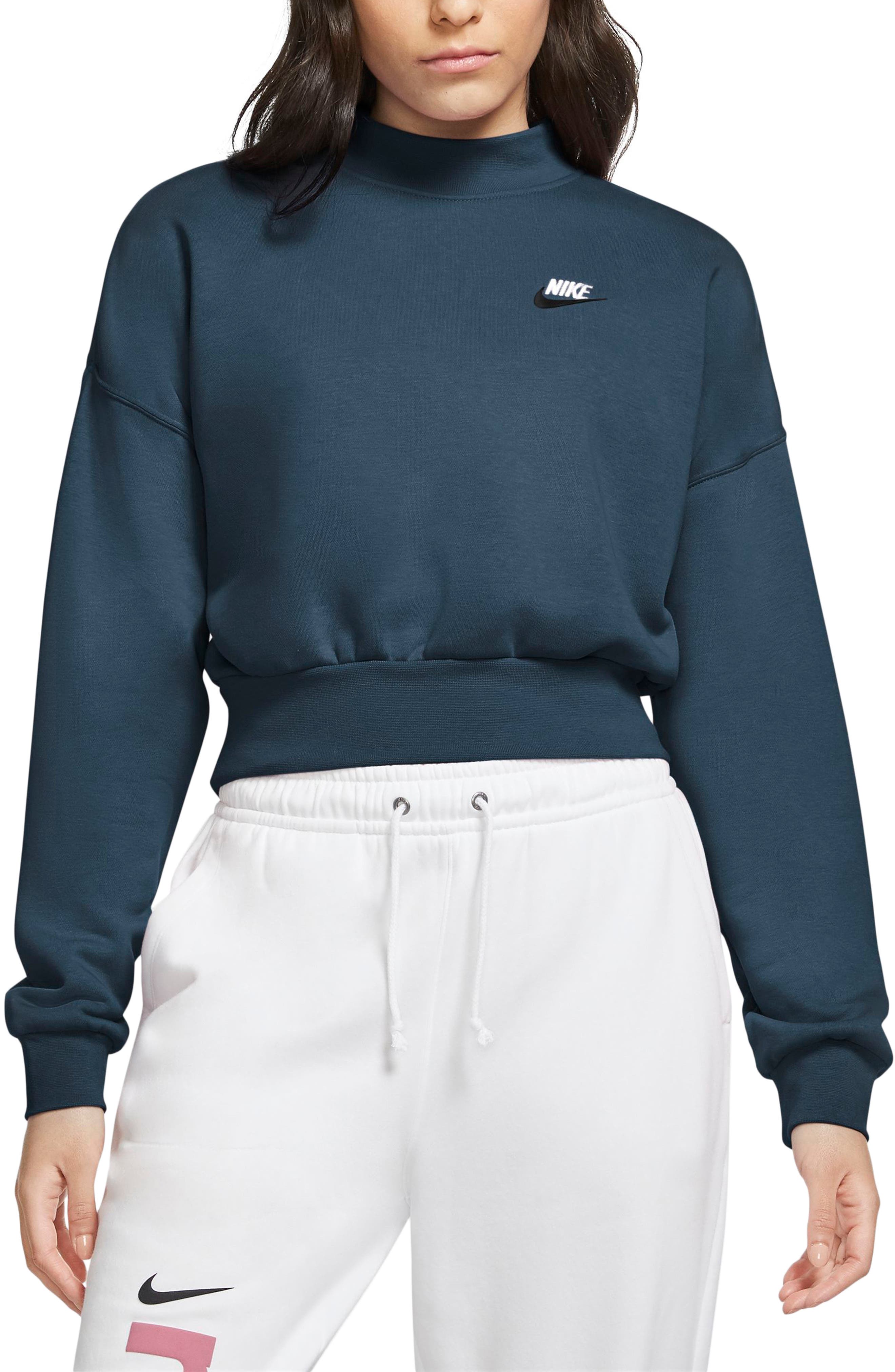 Nike sportswear essential fleece mock neck sweatshirt online