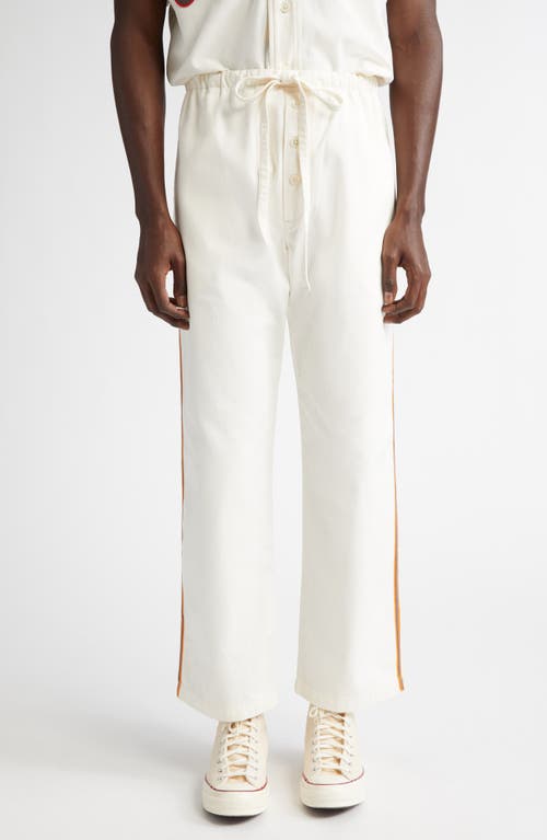 Bode Baseball Pajama Pants In White Multi