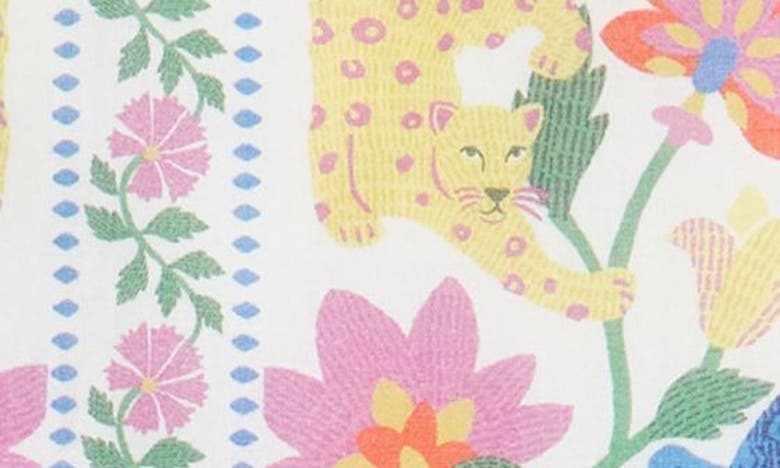 Shop Mini Boden Kids' Safari Floral Print Cotton Cross Back Sundress In Multi Safari Floral