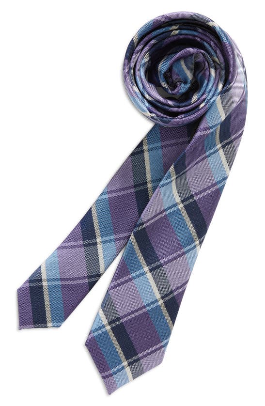 Nordstrom Kids' Del Mar Plaid Silk Blend Tie In Purple