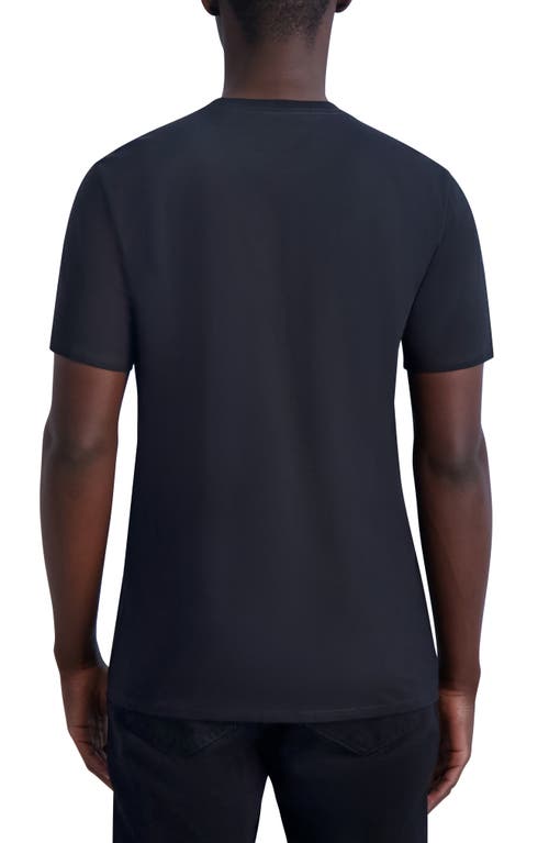 Karl Lagerfeld Paris Rubberized Logo Cotton Graphic Tee In Black