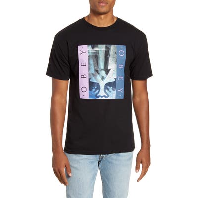Obey Arrow Stencil Crewneck T-Shirt, Black