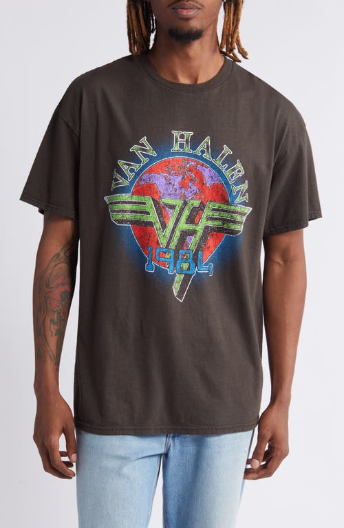 Merch Traffic Van Halen 1984 Graphic T-Shirt in Charcoal Pigment Wash 