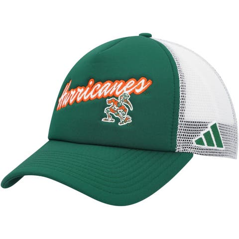 Adidas Men's Green, Orange Miami Hurricanes On-Field Baseball Fitted Hat