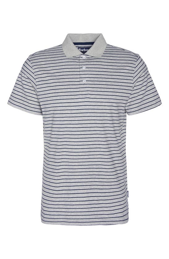 Shop Barbour Westgate Stripe Polo In Grey Marl
