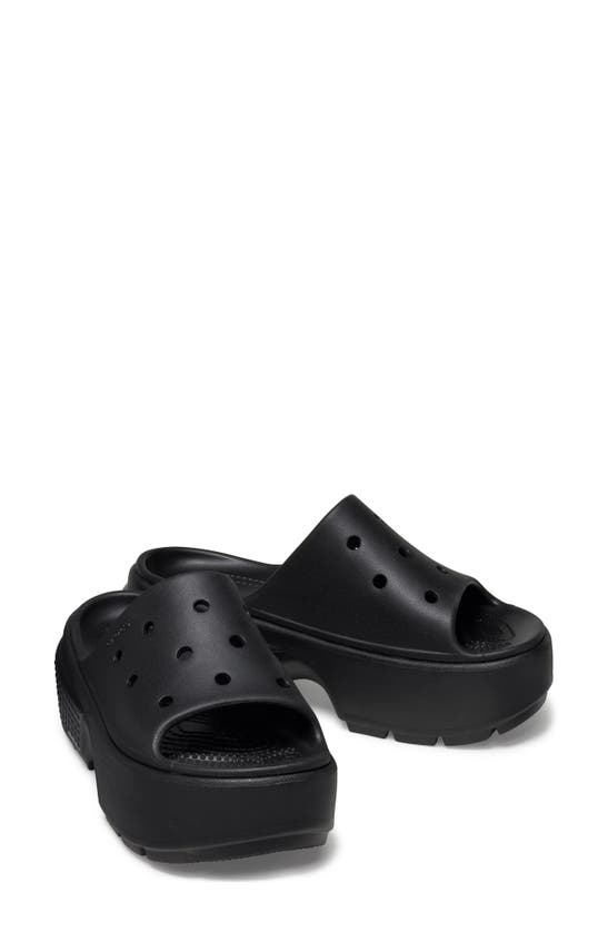 Shop Crocs Stomp Water Resistant Platform Slide Sandal In Black