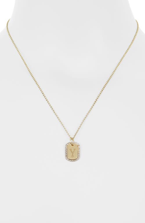 Meshmerise Diamond Initial Dog Tag Pendant Necklace In Yellow-y