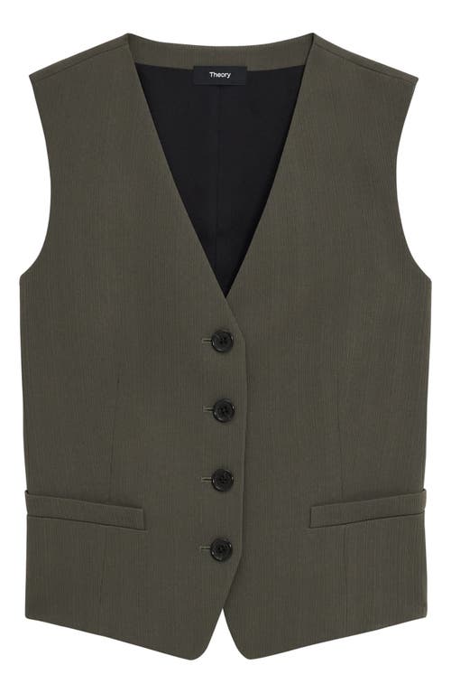 Shop Theory Notch Detail Vest In Dark Olive