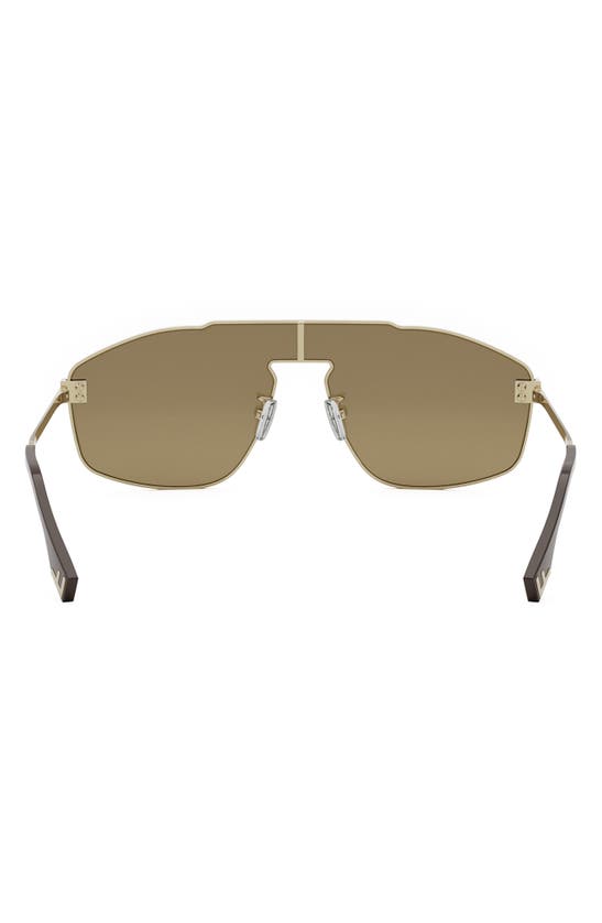 Shop Fendi The  Sky Mask Sunglasses In Gold / Brown