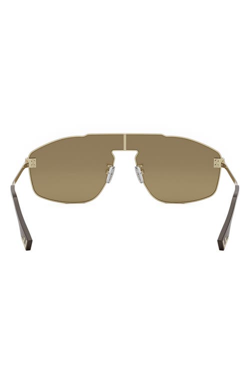 Shop Fendi ' Sky Mask Sunglasses In Gold/brown