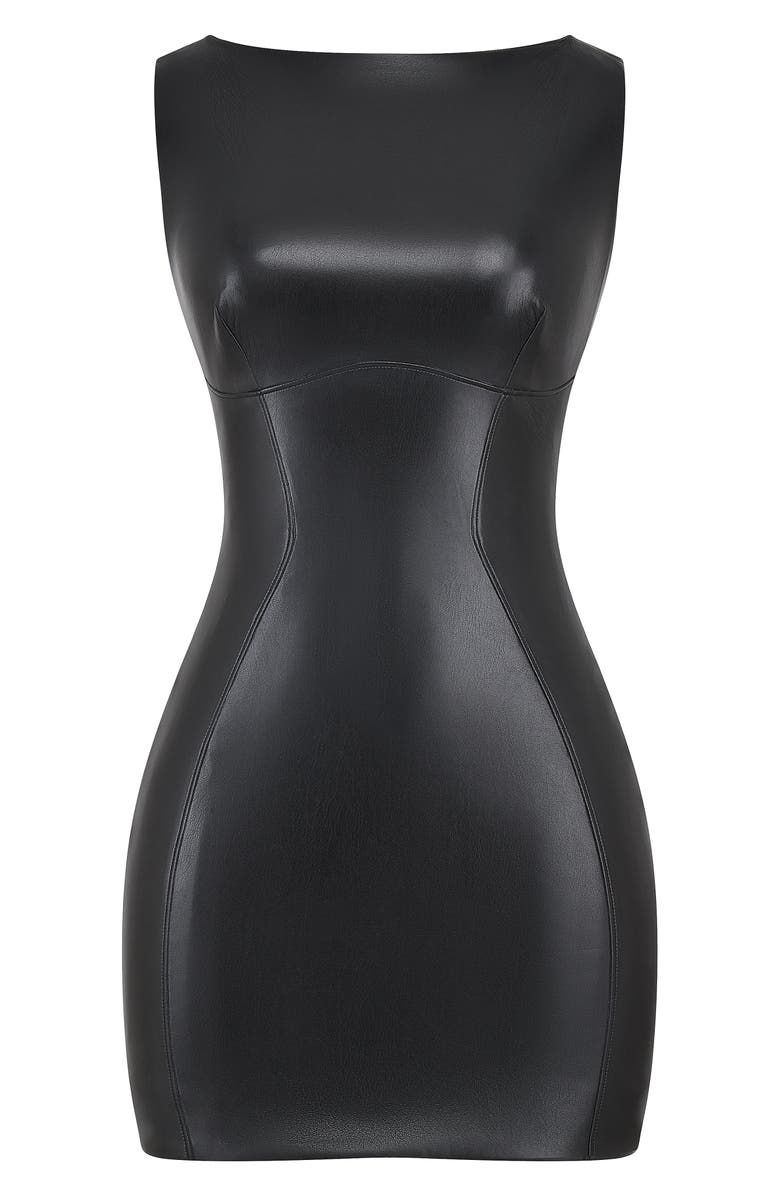 HOUSE OF CB Leola Faux Leather Minidress Nordstrom