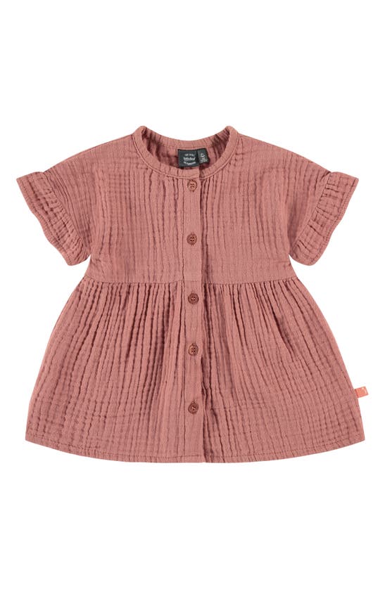 Babyface Babies' Cotton Gauze Button-up Dress In Pink