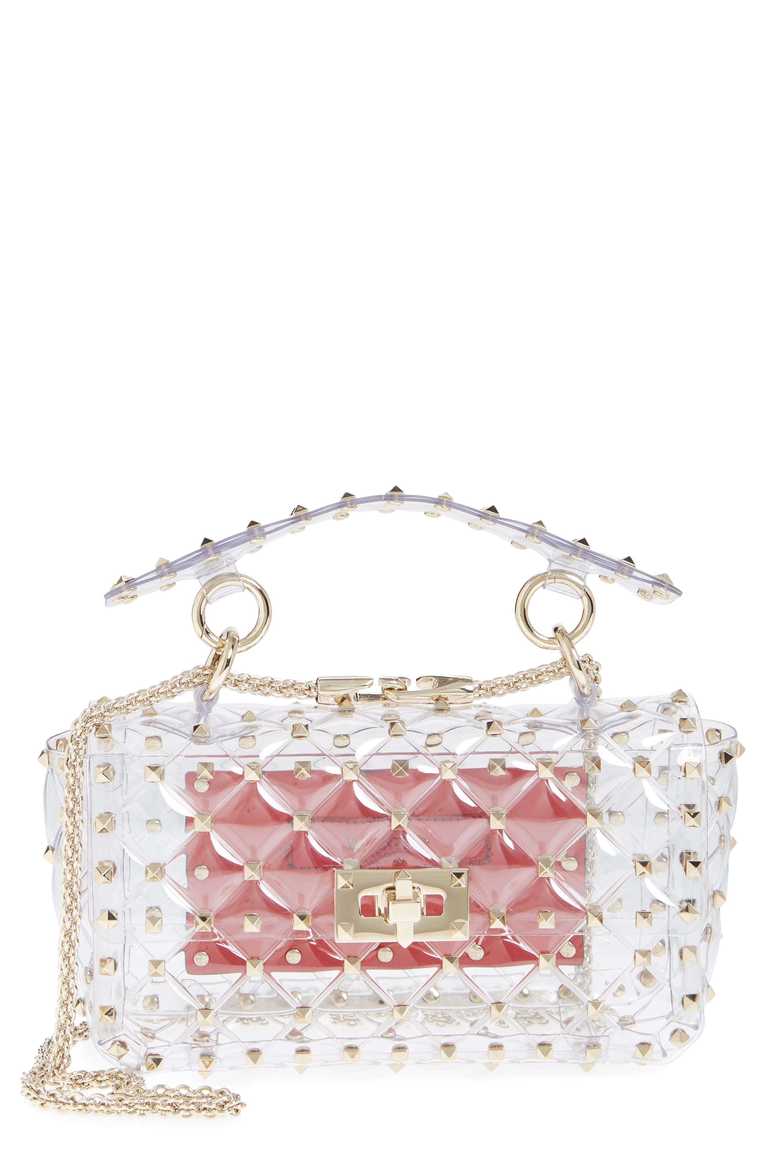 valentino rockstud clear bag