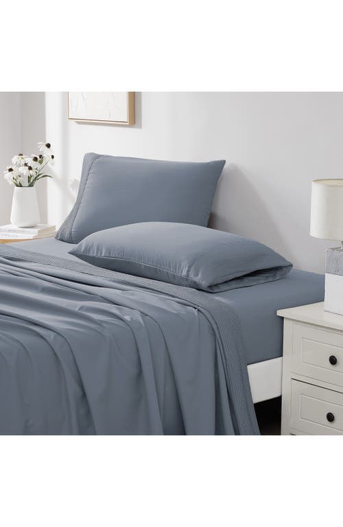 Southshore Fine Linens Premium Collection Pleated Extra Deep Pocket Sheet Set In Slate Blue