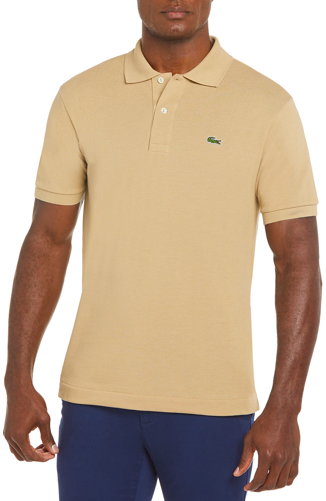 UPC 192536018434 product image for Men's Lacoste Regular Fit Pique Polo, Size 4 - Brown | upcitemdb.com