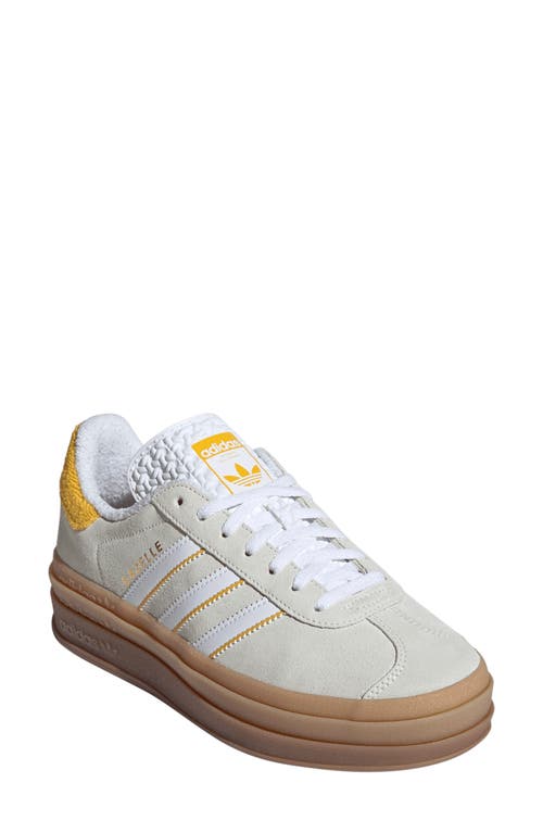 Shop Adidas Originals Adidas Gazelle Bold Platform Sneaker In Ivory/white/bold Gold