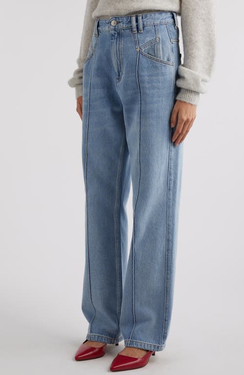 Shop Isabel Marant Nadege Straight Leg Jeans In Ice Blue