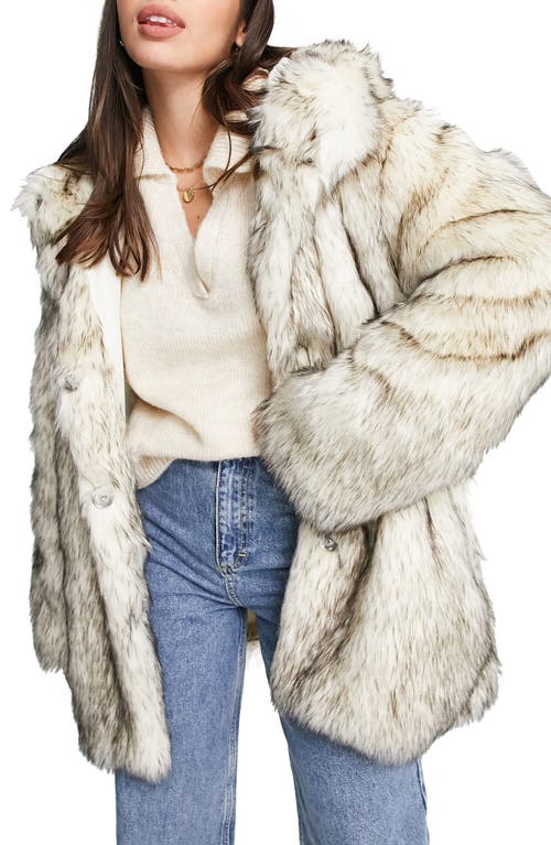 ASOS DESIGN Oversize Faux Fur Jacket in Brown