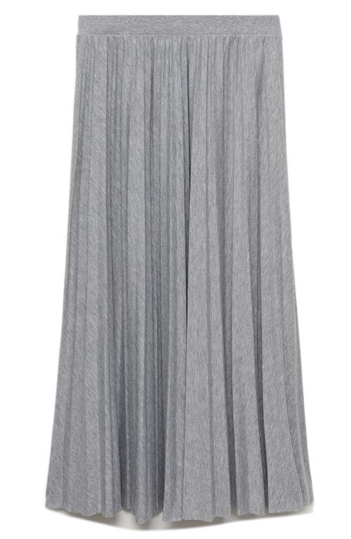 Mango Women's Pleated Long Skirt In Medium Heather Grey
