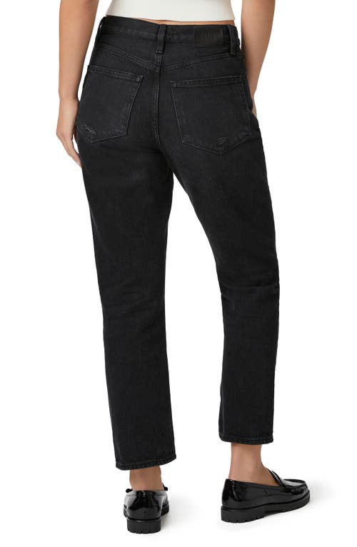 Shop Paige Billy High Waist Crop Straight Leg Jeans In Dark Dawn Distressed