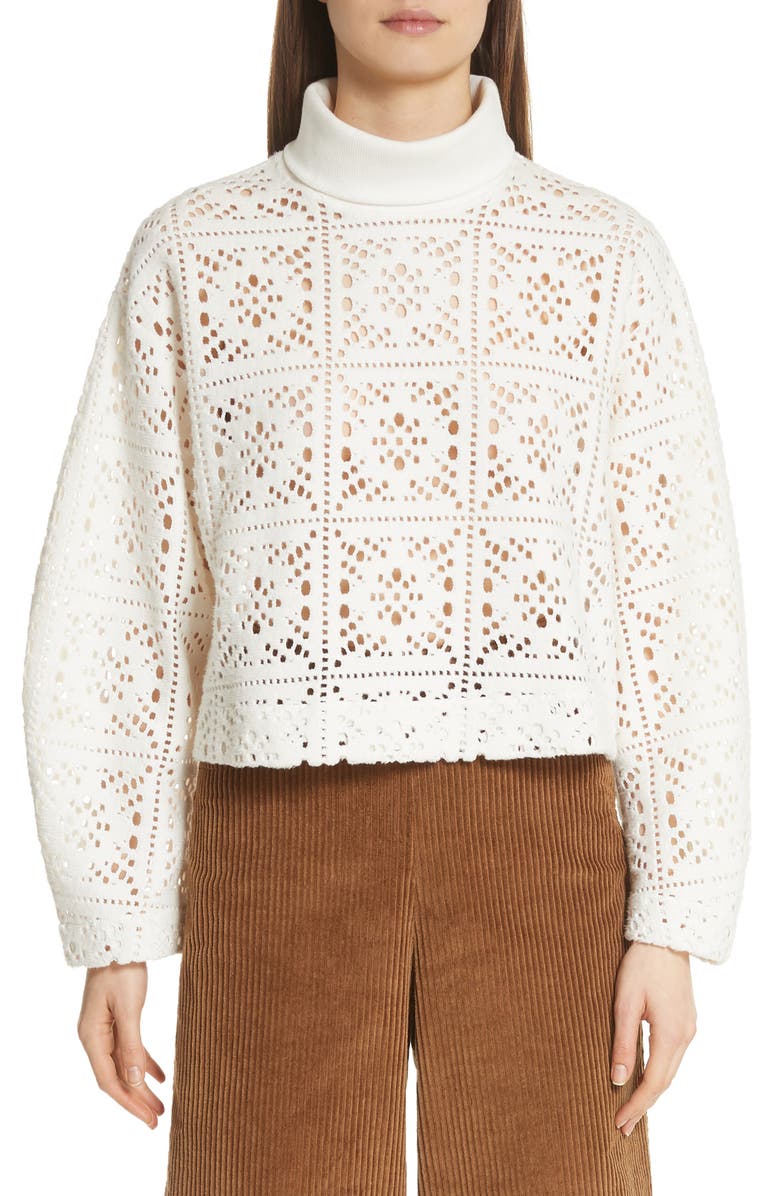See by Chloé Lace Turtleneck Sweater | Nordstrom