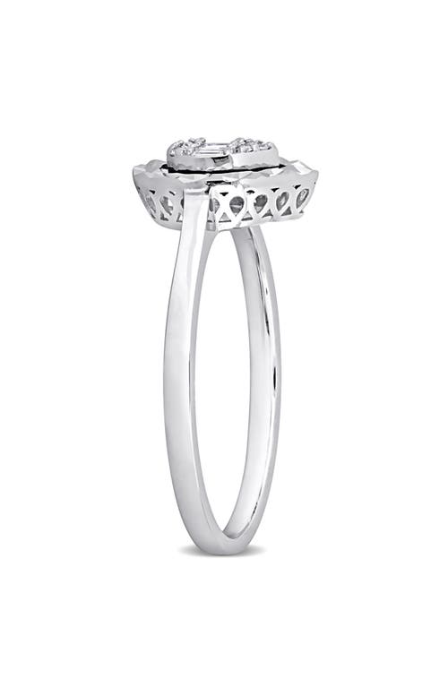 Delmar Circle Diamond Accent Ring In White Gold